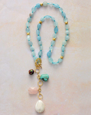 Bygone Era Aquamarine Beads Necklace-Your Soul Place